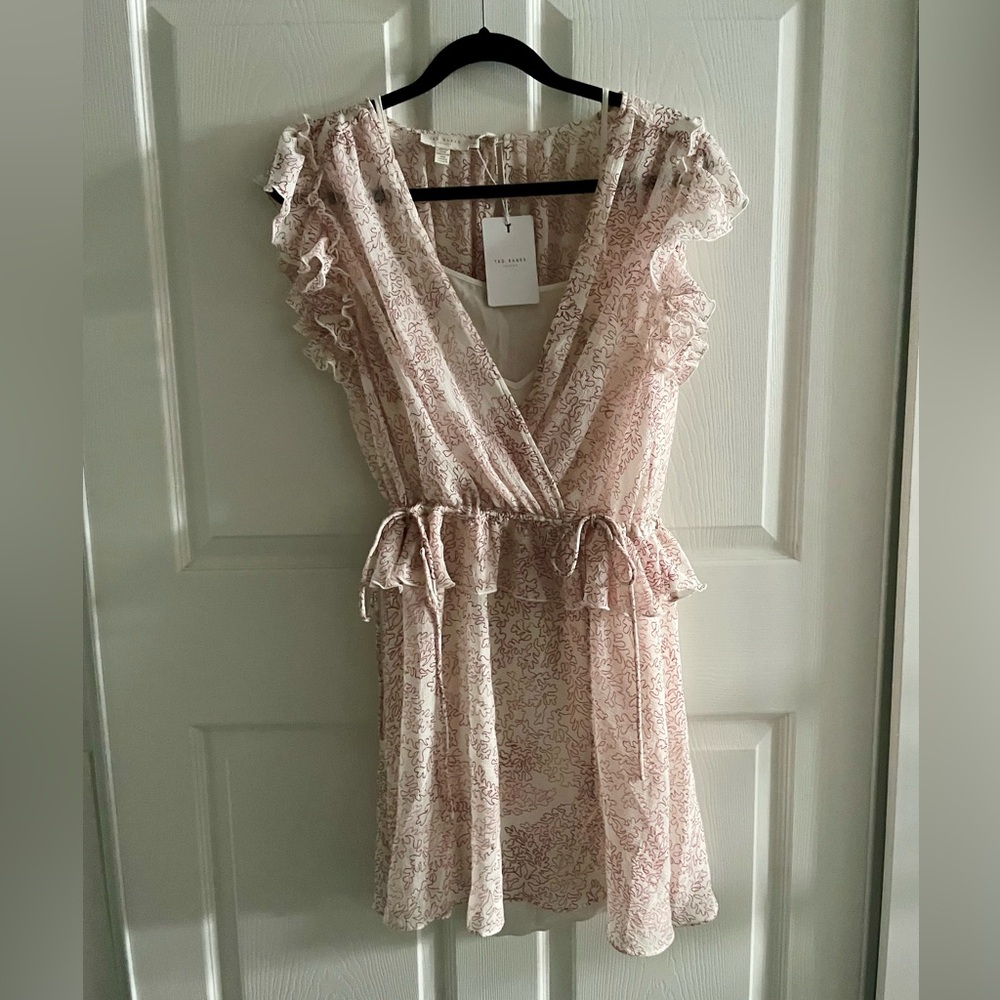 Ted Baker Evelyna Printed Texture Mini Dress Ted size 3/ US 6/8 - Picture 12 of 14